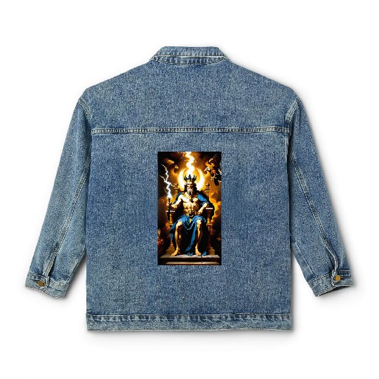 Zeus Jupiter Greek Mythology Gods Baroque Classic Women's Denim Jackets