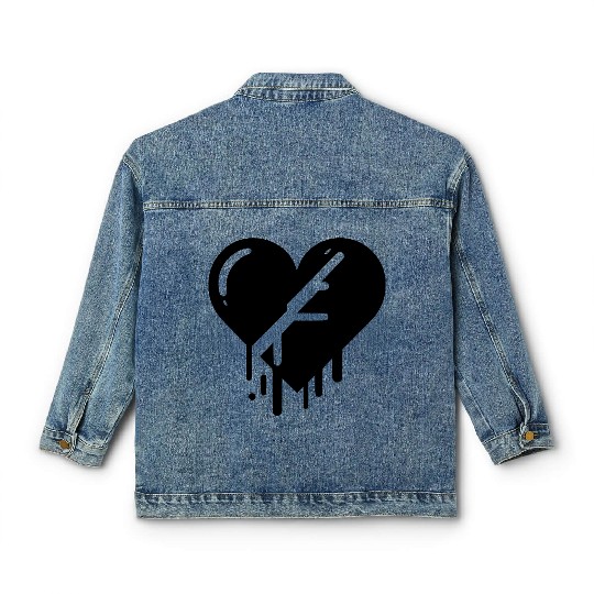 Heart broken hearts vector path15 Classic Women's Denim Jackets