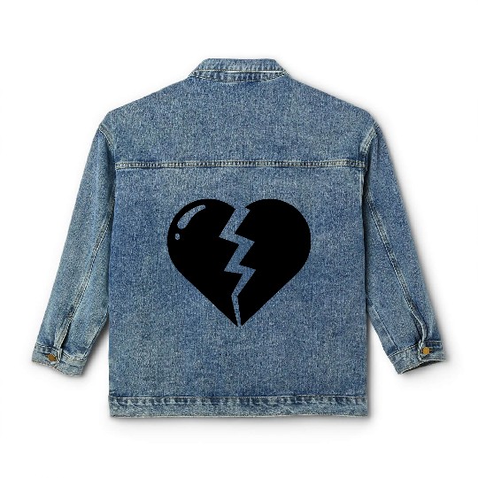 Heart broken hearts vector path16 Classic Women's Denim Jackets