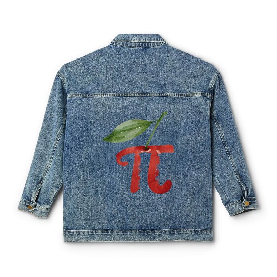 Cherry Pi Day Funny Pie Cherries 3.14 Science Classic Women's Denim Jackets