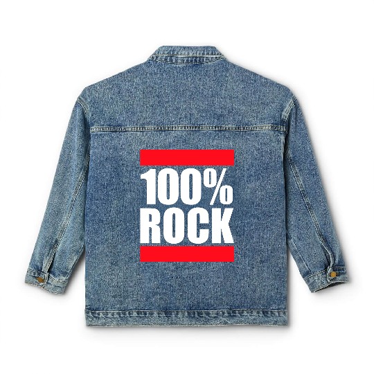 100 % Percent Rock Heavy Metal Music Text Logo Classic Women's Denim Jackets