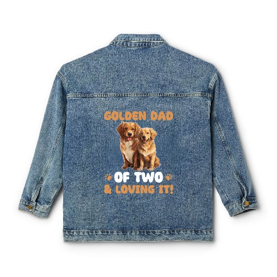 Golden Retriever Golden Dad Of Two Classic Women's Denim Jackets