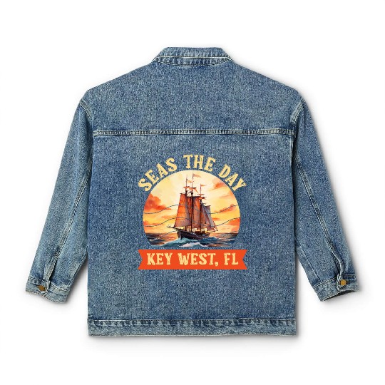 Florida Keys SEAS THE DAY IN KEY-WEST FLORIDA Classic Women's Denim Jackets