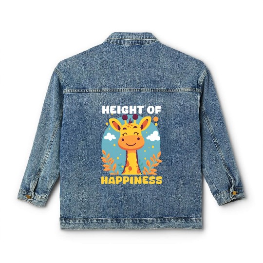 Giraffe Height Of Happiness Classic Women's Denim Jackets