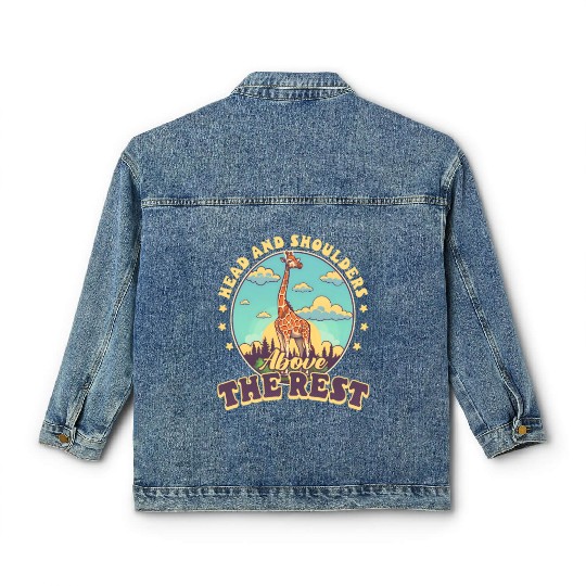 Giraffe Head And Shoulders Above The Rest Classic Women's Denim Jackets