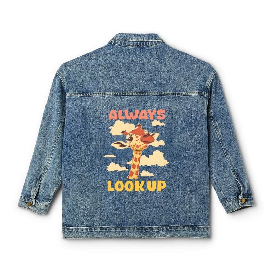 Giraffe Always Look Up Classic Women's Denim Jackets