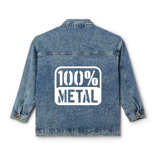 100 % Percent Rock Heavy Metal Music Text Logo Classic Women's Denim Jackets