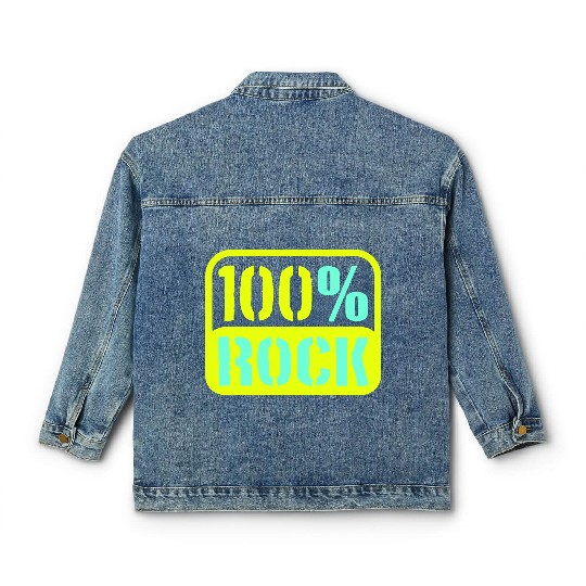 100 % Percent Rock Heavy Metal Music Text Logo Classic Women's Denim Jackets