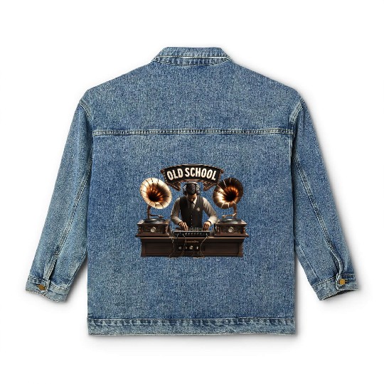 Old School DJ Retro Vibes Classic Women's Denim Jackets