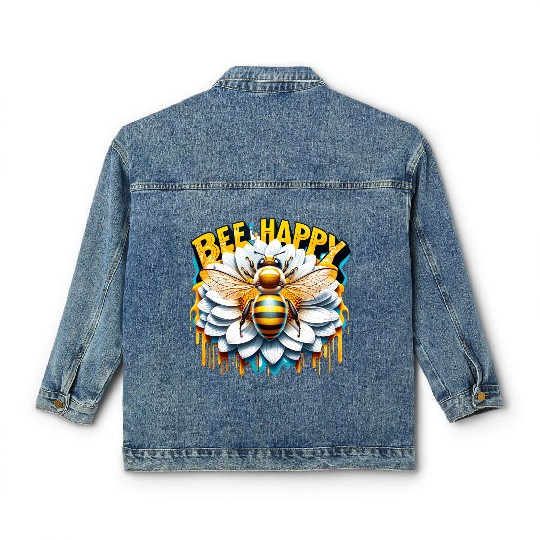 Bee Happy Classic Women's Denim Jackets