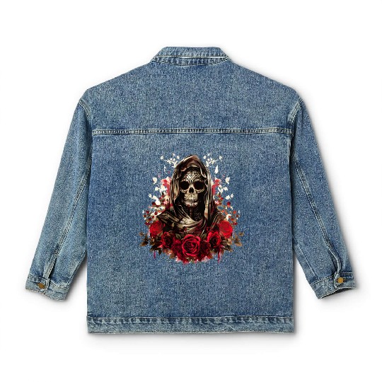 Santa Muerte Folk Saint Classic Women's Denim Jackets