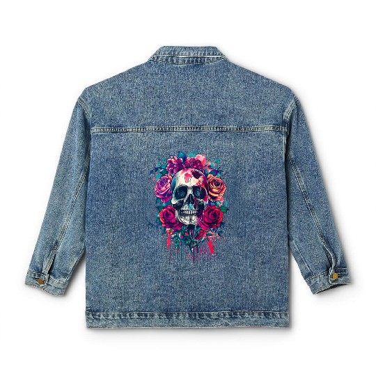 Santa Muerte - Mexican Folk Culture Saint Classic Women's Denim Jackets