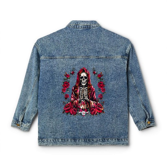 la Santa Muerte Saint Death Classic Women's Denim Jackets