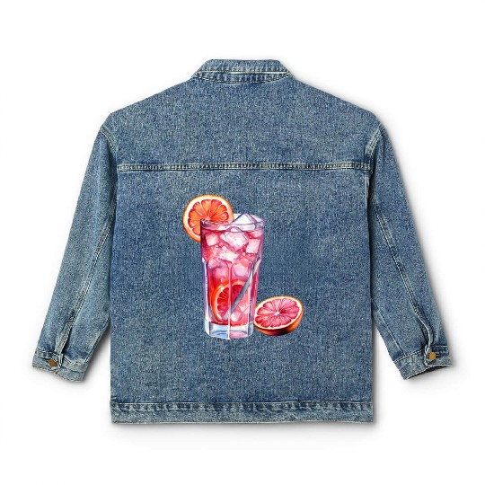 Grapefruit Citrus Cocktail Classic Women's Denim Jackets