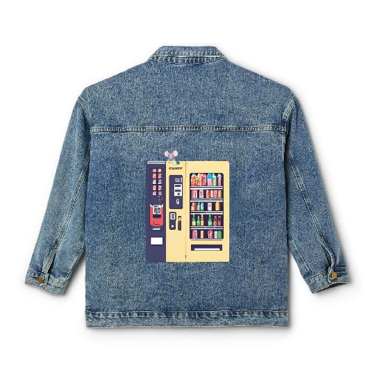 Japanese vending machine with little friend. Classic Women's Denim Jackets