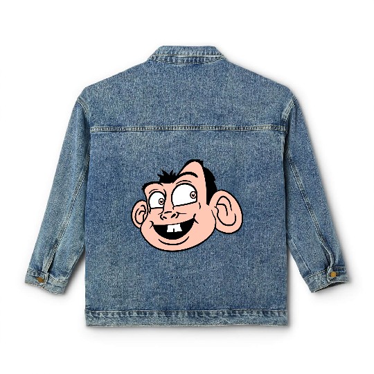 Monkey Face Sweet Cute Little Head Laughs Happy Classic Women's Denim Jackets