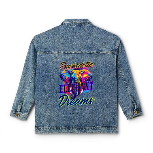 Elephant Psychedelic Elephant Dreams Classic Women's Denim Jackets