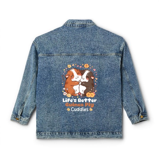 Guinea Pig Life’s Better With Guinea Pig Cuddles Classic Women's Denim Jackets