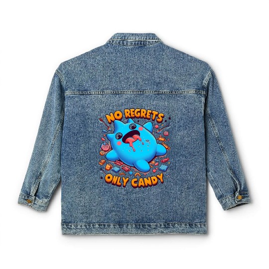 Stitch Halloween No Regrets Only Candy Classic Women's Denim Jackets