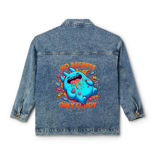 Disneyland Stitch Halloween No Regrets Only Candy Classic Women's Denim Jackets
