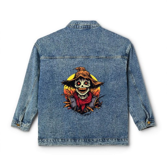 Cartoon Horror Scarecrow Classic Women's Denim Jackets