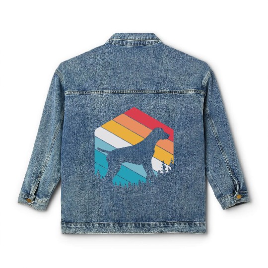 Retro Dog Silhouette German Shorthaired Pointer Classic Women's Denim Jackets