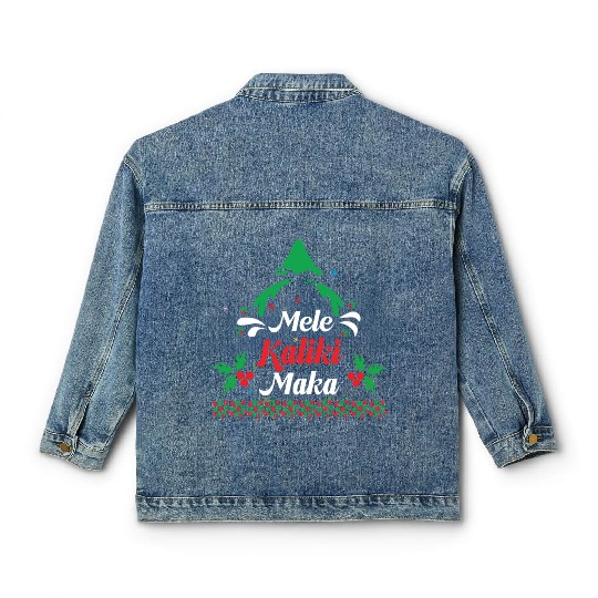 Mele Kalikimaka Classic Women's Denim Jackets For Women Hawaiian Hawaii Chri