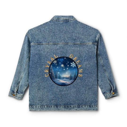 Winter's Embrace - A Crystal Clear Dream Classic Women's Denim Jackets