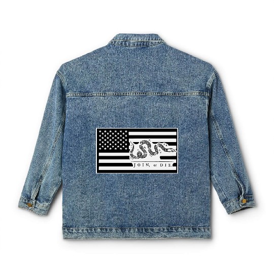 Join Or Die Flag 1776 LIKE US ON FACEBOOK # Classic Women's Denim Jackets
