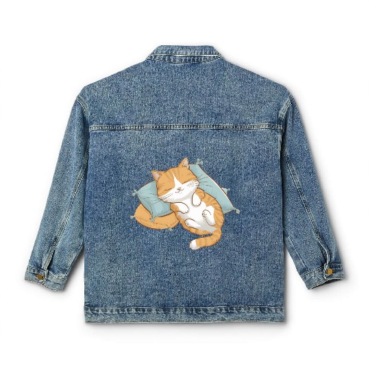 Cozy Cat Nap Classic Women's Denim Jackets