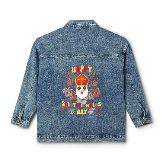 Groovy Saint Nicholas Day logo Classic Women's Denim Jackets