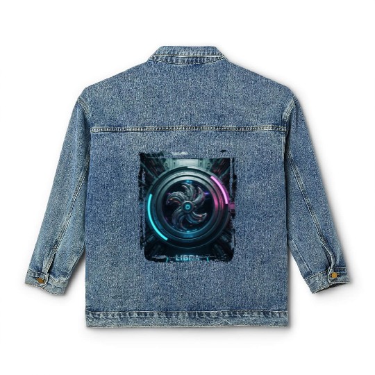 Zodiac sign Libra in cyberpunk era Future Classic Women's Denim Jackets