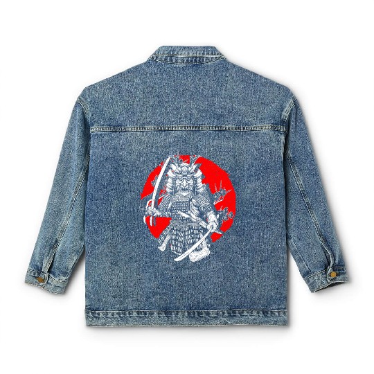 Kanji Katana Oni Demon Ninja Samurai Classic Women's Denim Jackets