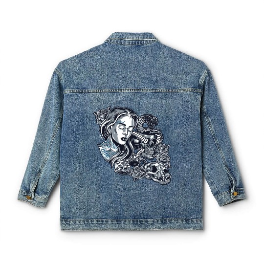 Blessed Chicano Vintage Street Art Graphic Classic Women's Denim Jackets