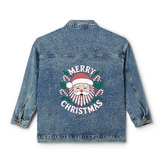 Merry Santa Claus – Merry Christmas Design Classic Women's Denim Jackets