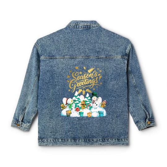Seasons greetings with friends Classic Women's Denim Jackets