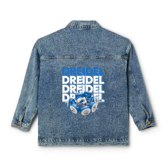 Spinning Dreidels Hanukkah Fun Classic Women's Denim Jackets