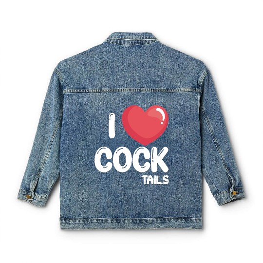 Funny I Love Cocktails 2 Classic Women's Denim Jackets