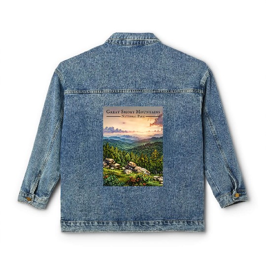 Sunset Serenity - Great Smoky Mountains Classic Women's Denim Jackets