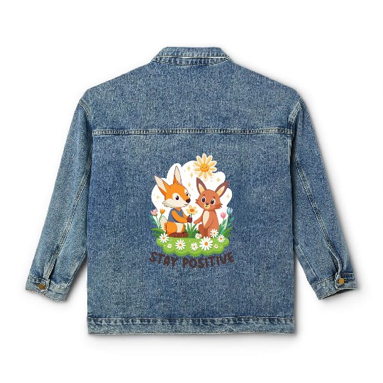 STAY POSITIVE VIBE DESIGN Classic Women's Denim Jackets
