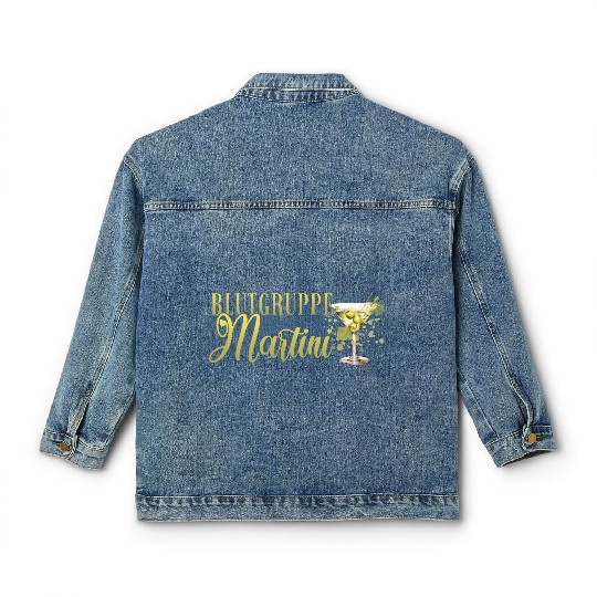 Blutgruppe Martini Cocktail Bartender Classic Women's Denim Jackets