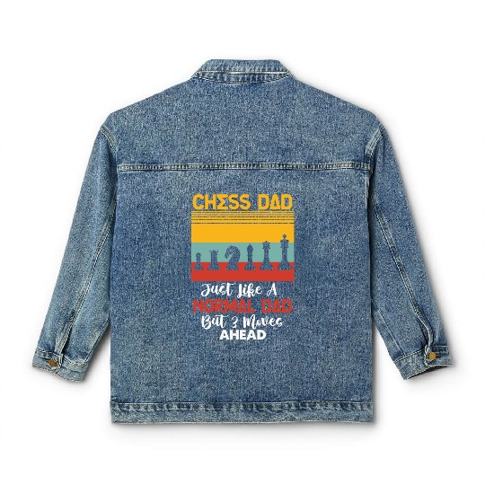 Cool Chess Player Art 4 Classic Women's Denim Jackets
