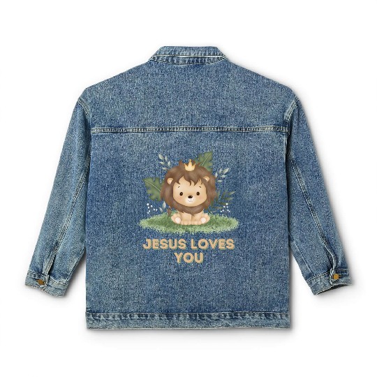 Little Lion King - Jesus Loves You Classic Women's Denim Jackets