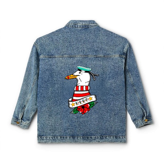 Hero Seagull Tattoo Classic Women's Denim Jackets