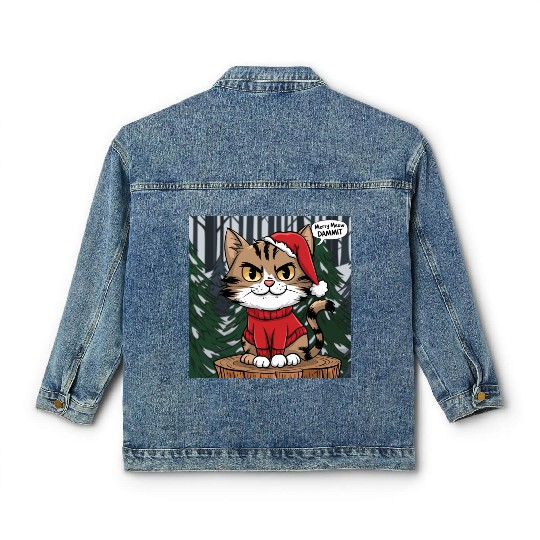 Merry Meow Dammit Cat Classic Women's Denim Jackets
