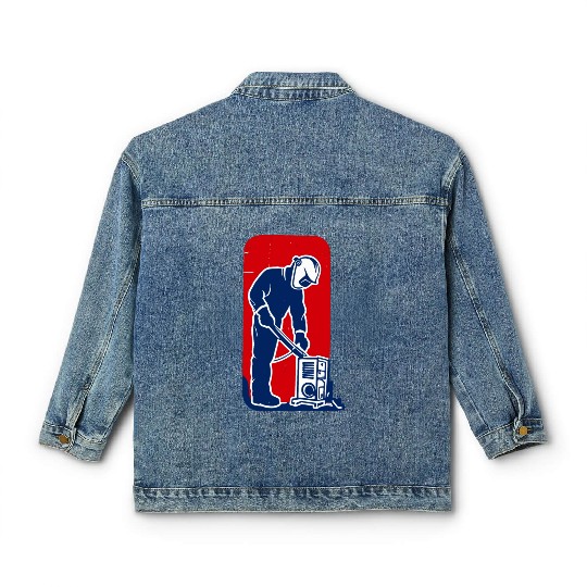 major league welder sticker Funny Welder League Classic Women's Denim Jackets