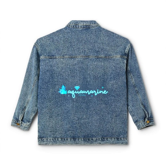 Aquamarine gemstone jewel Classic Women's Denim Jackets