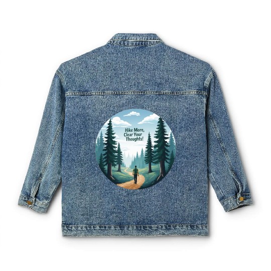 Hike More Clear Your Thoughts - Hiking Classic Women's Denim Jackets
