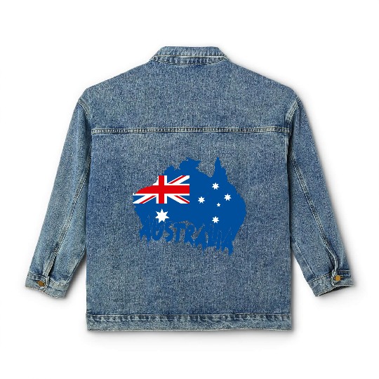 Aussie Flag Map Classic Women's Denim Jackets Design
