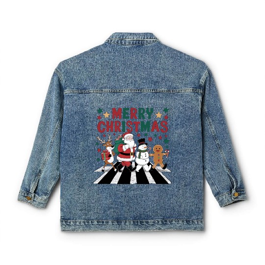 Christmas Merry Christmas For Gift Santa Claus Classic Women's Denim Jackets